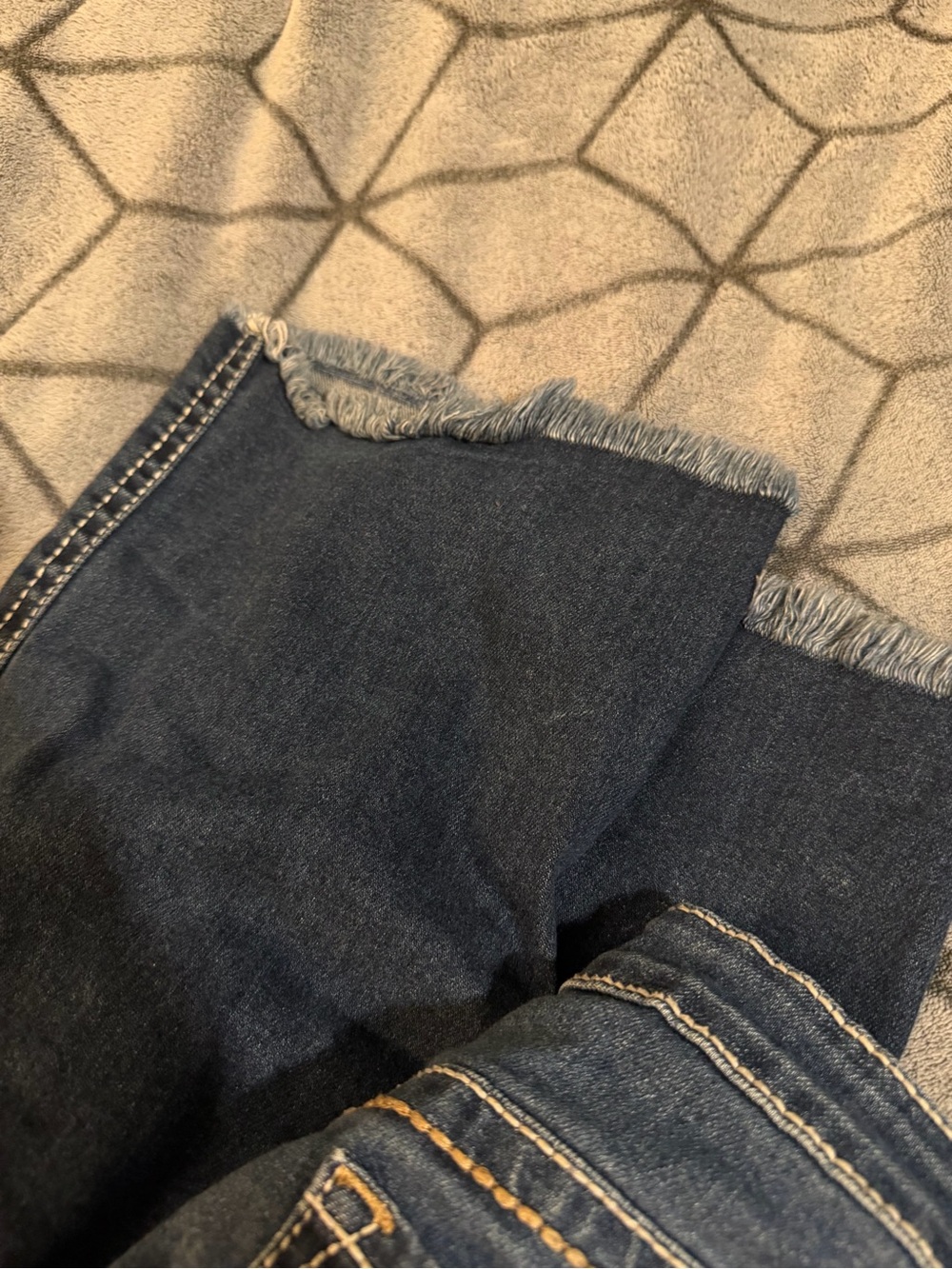 KanCan Dark Blue Frayed Hem Boot Cut Jeans